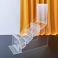 Présentoir de Comptoir à 4 Niveaux en Acrylique Transparent pour Cartes de Vœux, Cartes Postales et Portefeuilles – Organisateur Idéal pour Magasins, Boutiques et Décoration de Bureau