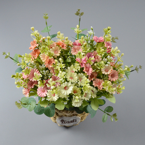 Hot Sale Artificial Small Daisy Bouquet Simulation Mini Silk Chrysanthemum <strong>Flower</strong> Bouquet Home <strong>Vase</strong> Decoration Plant - Product Image 1