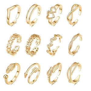 Beach Stainless Steel Toe <strong>Ring</strong> with Adjustable Tail, Heart Star and <strong>Moon</strong> Opening, a Personalized and High-end Accessory N95076 - Product Image 2