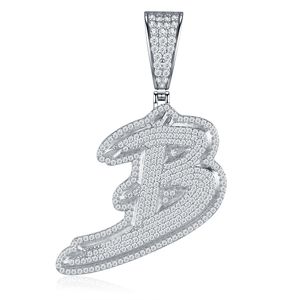 Ciondolo con Lettera A-Z in Moissanite, 26 Lettere Certificate GRA, Gioielli Hip Hop da Uomo con Diamanti, <span class=keywords><strong>Argento</strong></span> 925, Colore <span class=keywords><strong>D</strong></span> VVS - Product Image 6