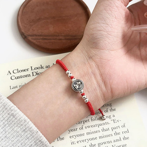 Kaiming 925 Sterling Silver <b>Red</b> Rope <b>Bracelet</b> Animal Pattern Weaving Unisex Everyday Wear - Product Image 3