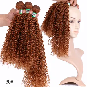 Großhandel Hot Sale Natural 16''18''20''Ombre Afro Jerry Curl Bundles Haars chuss Synthetische Haarweb bündel Erweiterung für Frauen