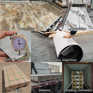 Feuille de Marbre UV Tendance Auto-Adhésive 10x4 avec Profilé en Aluminium Panneau Mural à Impression UV Panneau en PVC Marbré pour Décoration Intérieure - Product Image 5