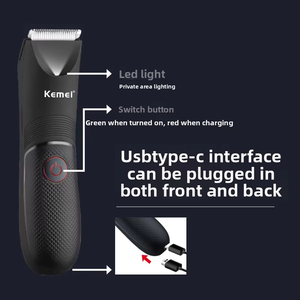 Kemei KM-1838 Rasoio Multifunzione USB con Base, Lama in Ceramica per Depilazione e Rifinitura Corpo Intero e Gessini, per Uso Domestico - Product Image 1