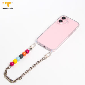 Cinghie <span class=keywords><strong>per</strong></span> <span class=keywords><strong>telefono</strong></span> fatte a mano all'ingrosso <span class=keywords><strong>perline</strong></span> di legno e decorazioni a catena in metallo <span class=keywords><strong>accessori</strong></span> <span class=keywords><strong>per</strong></span> telefoni cellulari - Product Image 1