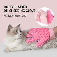 Gant de toilettage double face pour animaux de compagnie, brosse de massage et de nettoyage pour le bain, gant anti-poils pour chat et chien