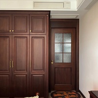 Armoire de chambre autoportante Senger en bois massif américain, style antique, avec poignées dorées à fermeture douce, grande capacité, idéale pour appartement et hôtel