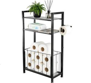 <span class=keywords><strong>Porte</strong></span>-papier toilette <span class=keywords><strong>sur</strong></span> <span class=keywords><strong>pied</strong></span> avec étagère, pieds réglables, support de <span class=keywords><strong>porte</strong></span>-papier toilette pour salle de bain, pour les espaces restreints - Product Image 1