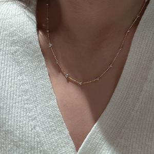 S925 Sterling <b>Silver</b> Cat's Eye Sweater <b>Chain</b> Vintage Style Adjustable <b>Necklace</b> Niche Design Simple Fashionable Pendant <b>Necklaces</b> - Product Image 3