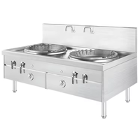 Cuisinière à gaz de haute qualité avec ventilateur Good Fire Blue Flame Cook Top Cuisinière à gaz à double brûleur pour une utilisation commerciale dans la cuisine