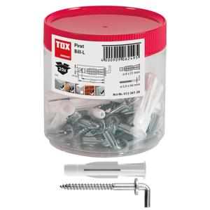 Tapón de pared TOX Hook Pirat Bill-L con enchufe de pared multiusos Trika en caja redonda - Product Image 1