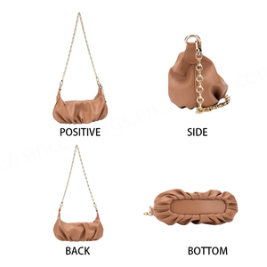 กระเป๋าสะพายคาดลำตัวใบเล็กสำหรับผู้หญิงพร้อมที่ปิดแบบซิปวัสดุ PU รูปพระจันทร์ครึ่งเสี้ยวและสายรัดปรับได้ - Product Image 5