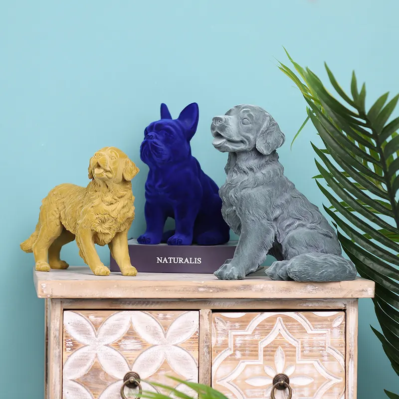 Redeco Nieuwe Collectie Aanpasbare Hars Stroomden Dog Art Deco Franse Bulldog Klassieke Hars Stroomden Hars Ambachten Voor Home Decor