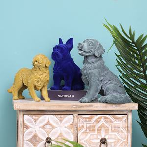 Décoration décorative en résine floquée de chiens, nouvel arrivage, objets d'art en résine, bouledogue français, classique, artisanat pour décoration de maison - Product Image 2