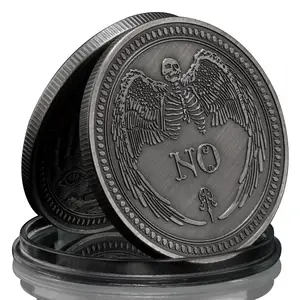 Moneda de decisión de predicción sí o no Ouija Ojo que todo lo ve o Ángel DE LA MUERTE moneda chapada en cobre gótico moneda conmemorativa de recuerdo