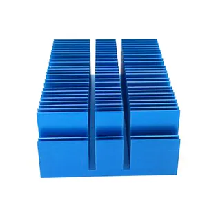 Customized Power Amplifier Heatsink Radiator High Power Aluminum Profile Anodized Blue Heat Sink