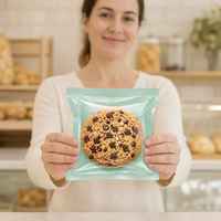 Sachets en plastique thermoscellables personnalisés de qualité alimentaire pour boulangerie, biscuits, snacks, emballage vide pour gâteaux avec logo – Vente en gros