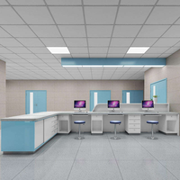 Poste d'infirmière modulaire personnalisé, plateau et tiroirs en quartz antibactérien, bureau de consultation d'information hospitalière pour maison de retraite