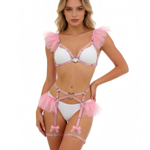 Reggiseno a Rete Rosa Personalizzato, Taglia Unica Regolabile, Stile Harajuku, Lingerie Sexy Elastica - Product Image 4