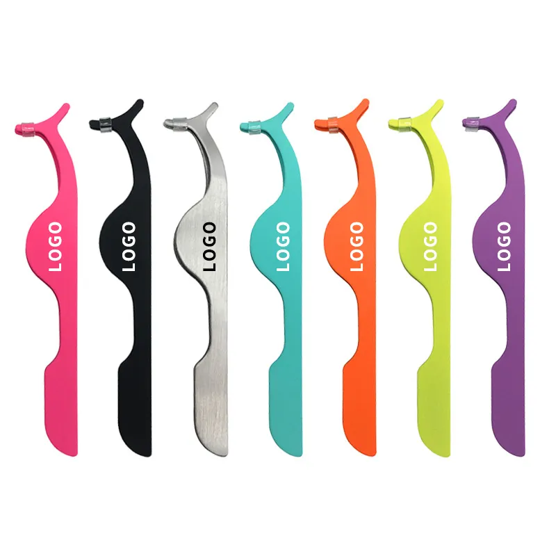 Vendita calda Logo personalizzato pinzette per ciglia strumento per ciglia estensioni per ciglia applicatore per ciglia finte Clip per ciglia per le donne