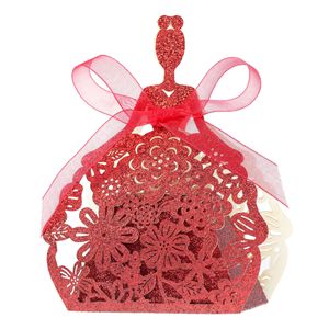 Boîtes à bonbons en papier en forme de mariée scintillante, boîtes à dragées creuses pour mariage, anniversaire, fête prénuptiale, décorations de fête, boîte cadeau de remerciement - Product Image 5
