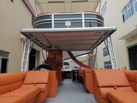 Bateau ponton de luxe en aluminium à deux étages de 30 pieds pour les sports de croisière-Hors-bord inclus pour le divertissement, les loisirs et les visites