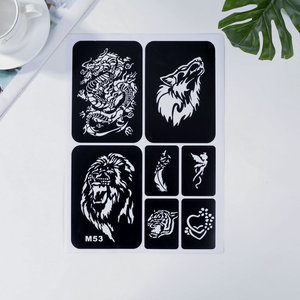 Papier de pochoir pour <span class=keywords><strong>tatouage</strong></span> à la main semi-permanent multi-designs, résistant à l'eau, longue durée, creux, pour <span class=keywords><strong>tatouage</strong></span> au henné, autocollant - Product Image 4