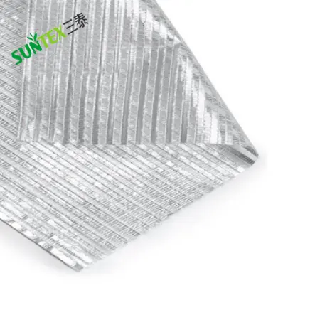 Alüminyum bant 55% güneş gölge örgü uv direnci ile sera içinde kullanım, gümüş yansıtıcı tarım termal ekran