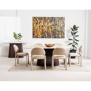Nuovo Set Tavolo da Pranzo in Pietra Stile Francese Ovale Moderno per Piccoli Appartamenti con Sedie - Product Image 4