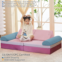 Canapé de jeu modulaire moderne pour garçons et filles Coussins de sol en mousse convertibles avec housse amovible colorée pour chambre à coucher et salon