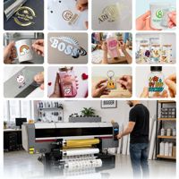 Imprimante DTF 60 cm pour coques de téléphone à feuille d'or, imprimante DTF UV 3D, encre UV souple, film de transfert thermique TPU, imprimante DTF UV rouleau à rouleau