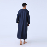 Thobe Thawb brodé marocain respirant en polyester pour hommes arabes musulmans, tendance et toutes saisons, vente en gros