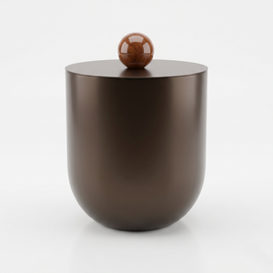 Seau à glace élégant marron avec couvercle à boule et poignée, récipient isotherme pour boissons, idéal pour bars, hôtels, restaurants et services de traiteur - Product Image 3