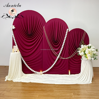 ANNIELU Lot de 3 Housses d'arche en Spandex sans plis pour rideau de fond de scène de mariage, idéales pour la décoration de fêtes, de baby showers et d'événements