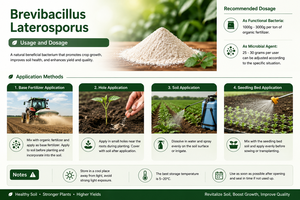 Poudre de Bacillus Laterosporus hydrosoluble 100 milliards d'UFC/g pour fertigation, pulvérisation foliaire et application en étang aquacole - Product Image 4