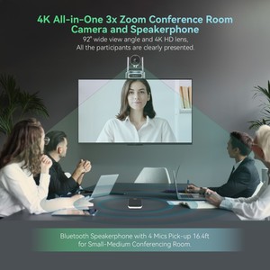 Solution de visioconférence tout-en-un - Caméra PTZ 4K avec suivi IA et haut-parleur intégré, connexion flexible pour réunions d'entreprise - Product Image 2