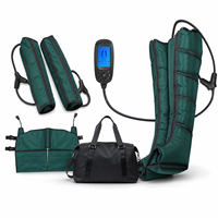 Masseur de jambes rechargeable, système de compression d'air pour la récupération des jambes, des hanches et des bras, avec contrôleur LCD, 4 modes, 3 techniques, vert