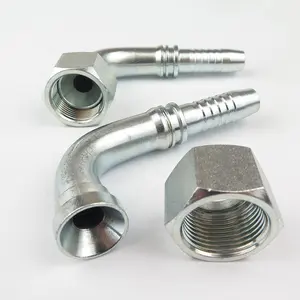 Accesorios de manguera hidráulica de acero al carbono 20791 90 codo métrico hembra asiento de cono de 74 grados todas las dimensiones - Product Image 1