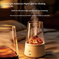 Diffuseur d'huiles essentielles 3D en forme de volcan de lave, 2000 mAh, diffuseur d'aromathérapie portable, humidificateur d'air avec lumière nocturne pour la décoration de la maison