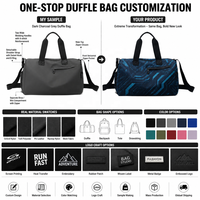 Sac de sport imperméable sur mesure avec séparation sec/humide, rangement multicouche et sangle réglable pour les affaires
