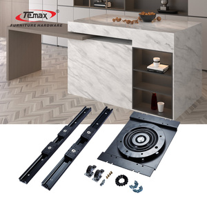 Temax DB5015T 47mm 90 °   <span class=keywords><strong>Table</strong></span> <span class=keywords><strong>de</strong></span> salle à manger escamotable et rotative avec système <span class=keywords><strong>de</strong></span> levage, fermeture amortie, extensible, robuste, à roulements à billes - Product Image 5