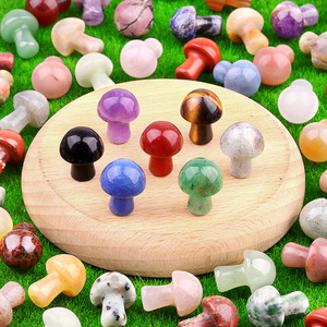 Ametista agata di pietra Mini fungo fai da te Micro foresta paesaggistica giardino vaso di fiori di cristallo artigianato decorazione - Product Image 1