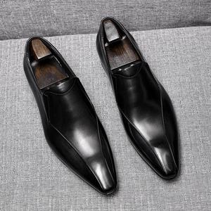 Chaussures de bureau en cuir antidérapantes pour hommes, nouveau style de luxe 2022, chaussures décontractées en cuir, taille 36 - 45 - Product Image 4