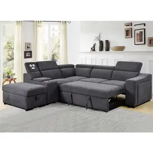 Hot Selling Fabriek Directe Levering Lage Prijs Sofa Set Donkere Grijze Kleur Aangepaste Multi-Functionele Bank Populaire Stijl Slaapbank