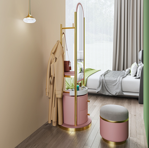 Coiffeuse Moderne Simple en <span class=keywords><strong>Fer</strong></span> <span class=keywords><strong>Forgé</strong></span> Artistique pour Petit Appartement avec Chaise et <span class=keywords><strong>Miroir</strong></span> - Product Image 3