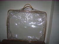 Sac de rangement pour couette en PVC PE non tissé transparent Texpack OEM avec fermeture éclair et poignée de transport