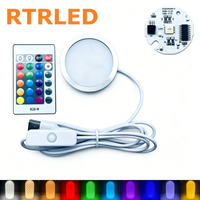 Lampes LED RGBW USB 5V avec télécommande pour imprimante 3D Bambu, kit d'éclairage LED 001, lumière de placard ronde, lampe à LED DIY, variateur d'intensité