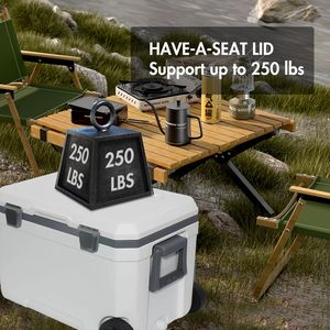 Glacière rigide isotherme 70L en PU avec poignée trolley, étanche, pour camping et pêche, fabricant OEM ODM - Product Image 6