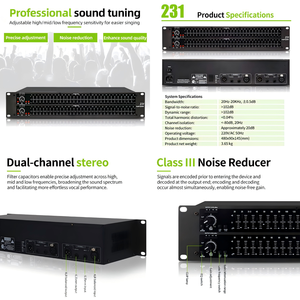 Ecualizador Gráfico Profesional de 31 Bandas Serie 231, Procesador de Audio Estéreo con Limitador <span class=keywords><strong>y</strong></span> Reducción de Ruido Integrados - Product Image 2