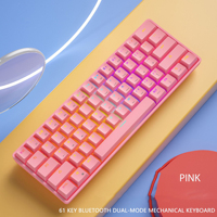 LEAVEN K620 60% 61 Keys Blue Switch Custom Keycap Mini USB Wired Gaming Fashion RGB Backlit Optical Mechanical New Keyboard